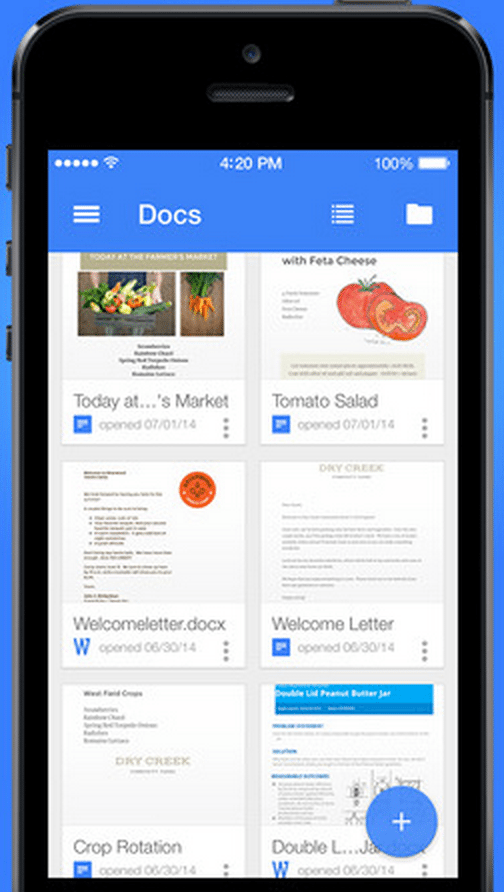 google docs ios