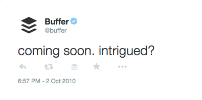 Buffer's first tweet