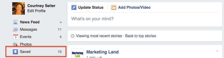 where to find saved posts on Facebook