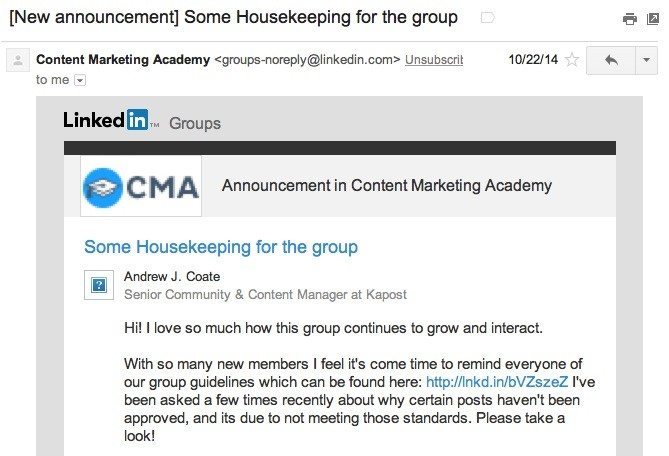 27 linkedin group announcements