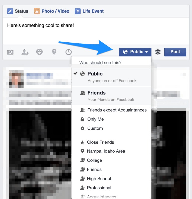 facebook options