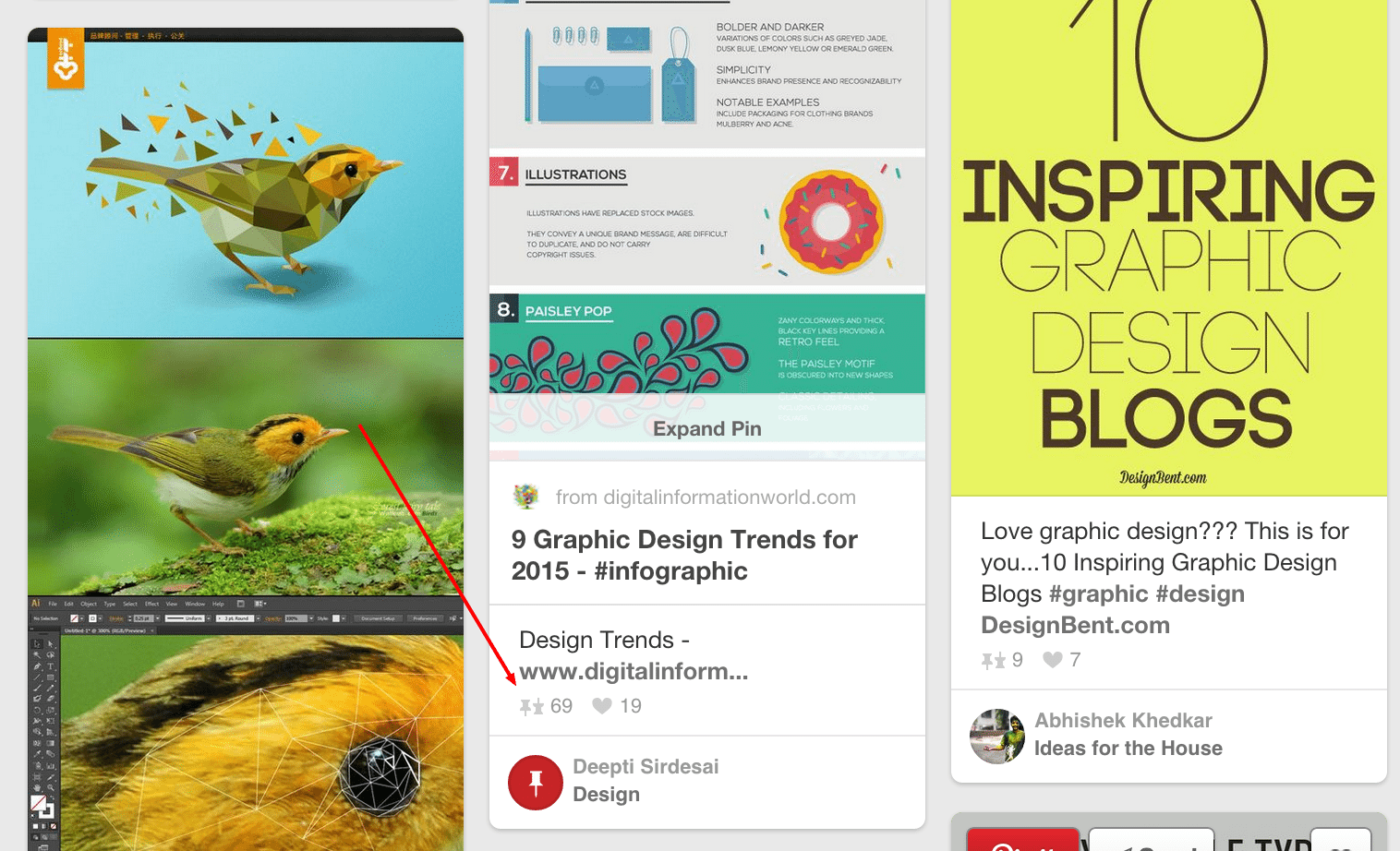pinterest search for graphic design