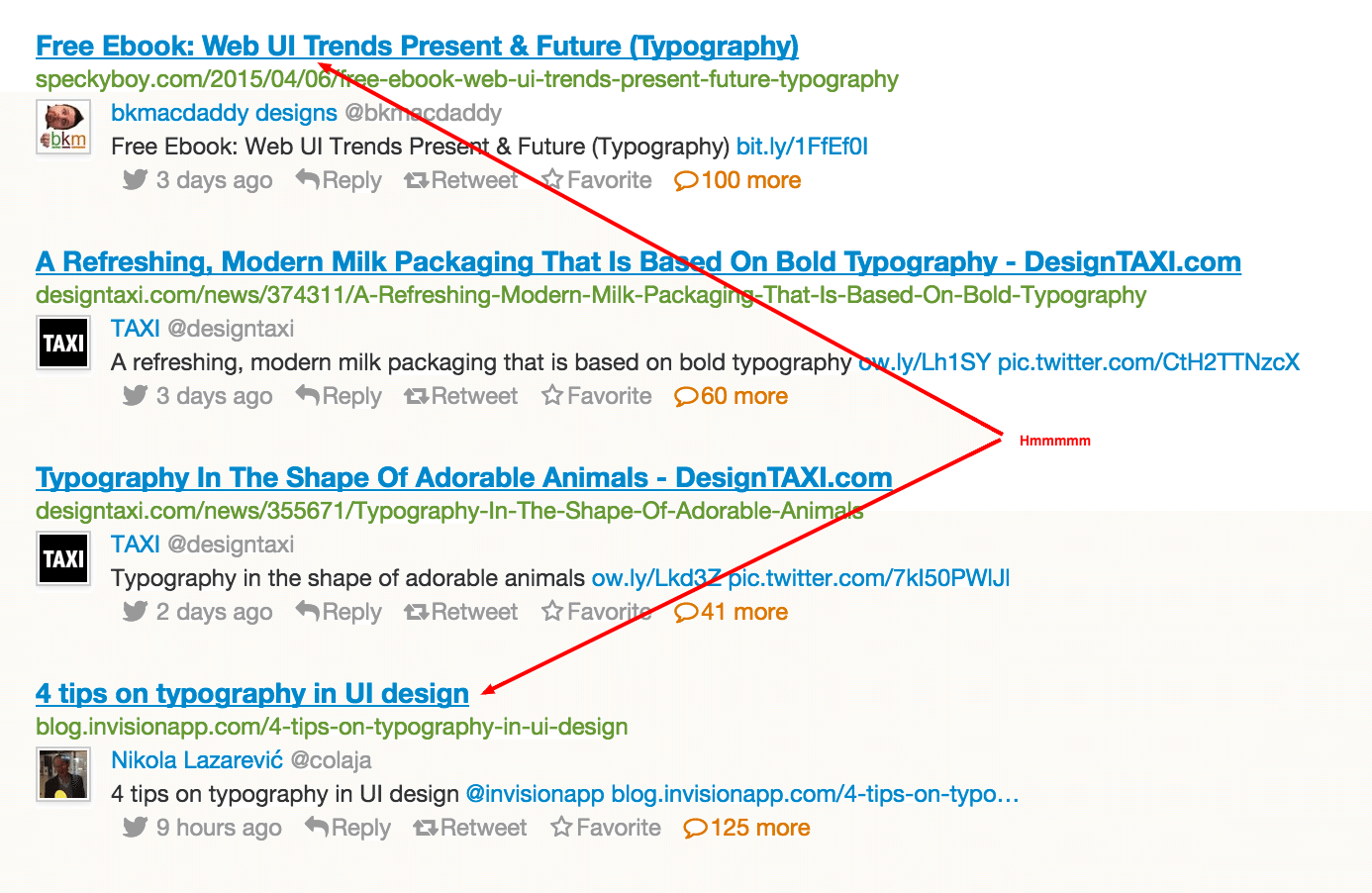 Topsy results for typography