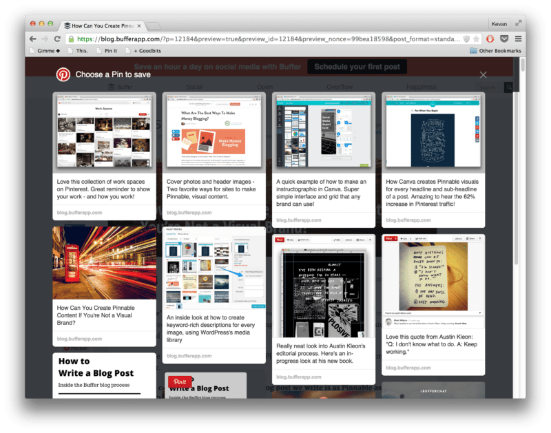 A peek into the Pinnable images of a Pinterest-optimized blog post