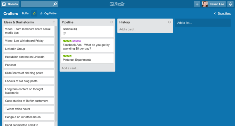 buffer trello board