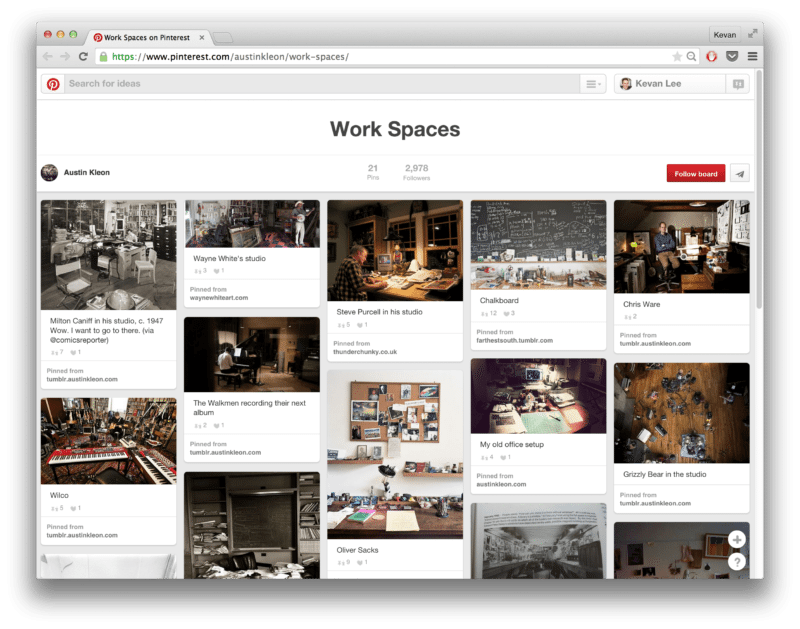 Love this collection of work spaces on Pinterest. Great reminder to show your work - and how you work!