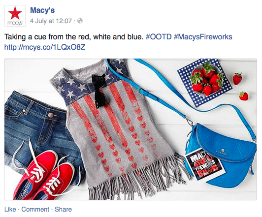 Macy's Facebook page