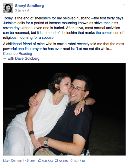 SherylSandberg - Facebook post