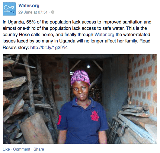 Water.org - Facebook post