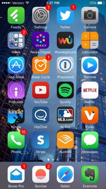 Garrett Moon's homescreen