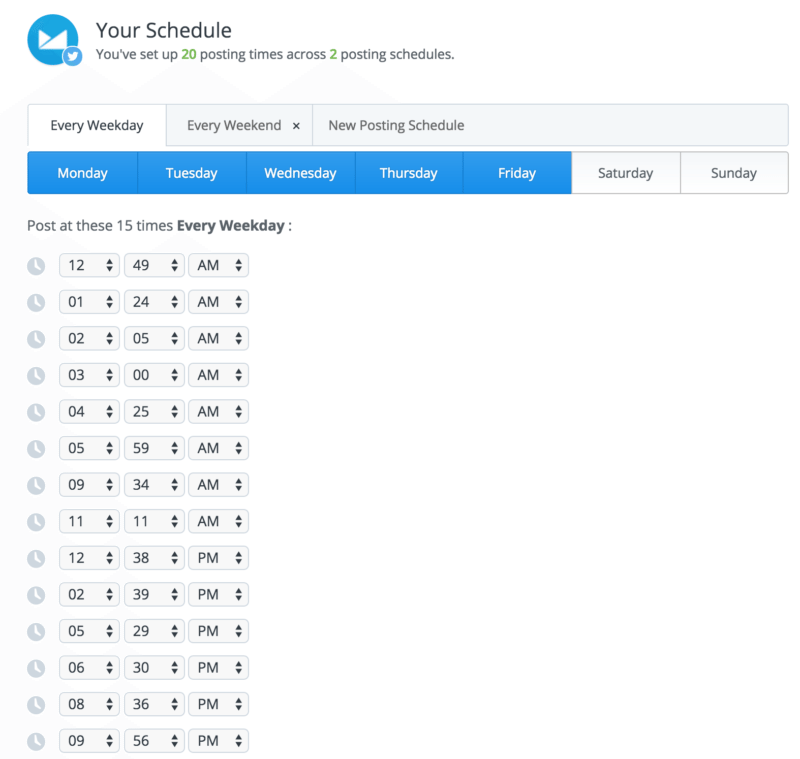 Buffer schedule