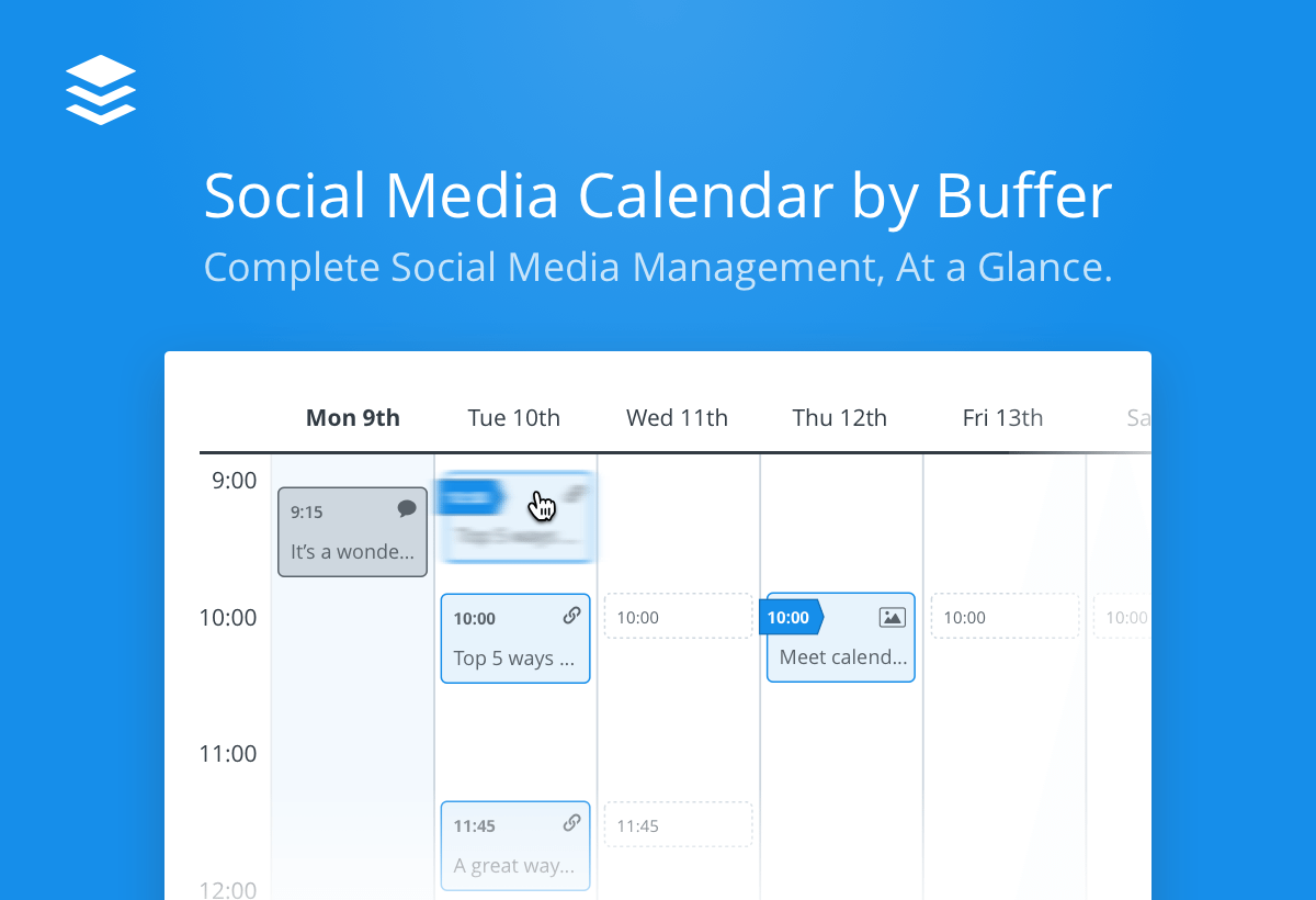 Introducing the Social Media Calendar by Buffer The Natural, Visual