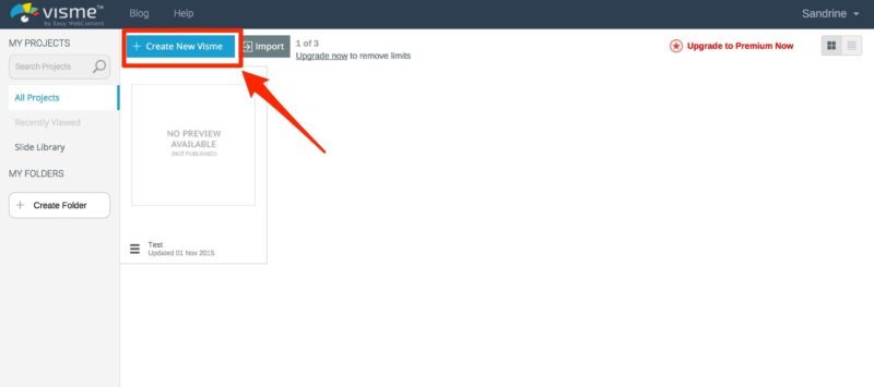 visme dashboard