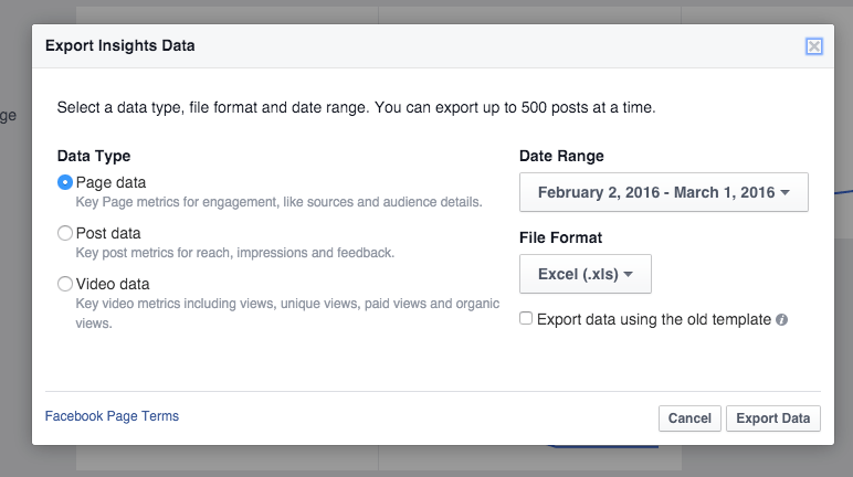 Facebook Analytics Export