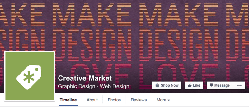 Facebook, Facebook pages, Creative Market