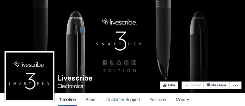 Facebook, Facebook pages, Livescribe