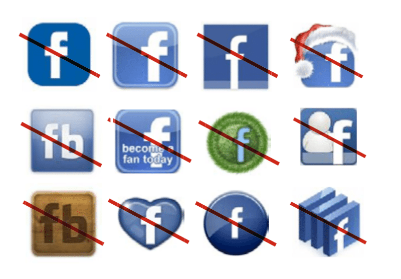 incorrect facebook logos