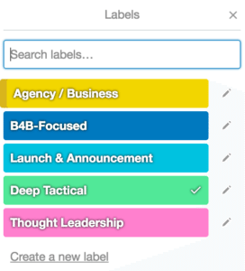 Trello labels