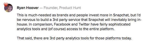 product-hunt-comment-on-snaplytics