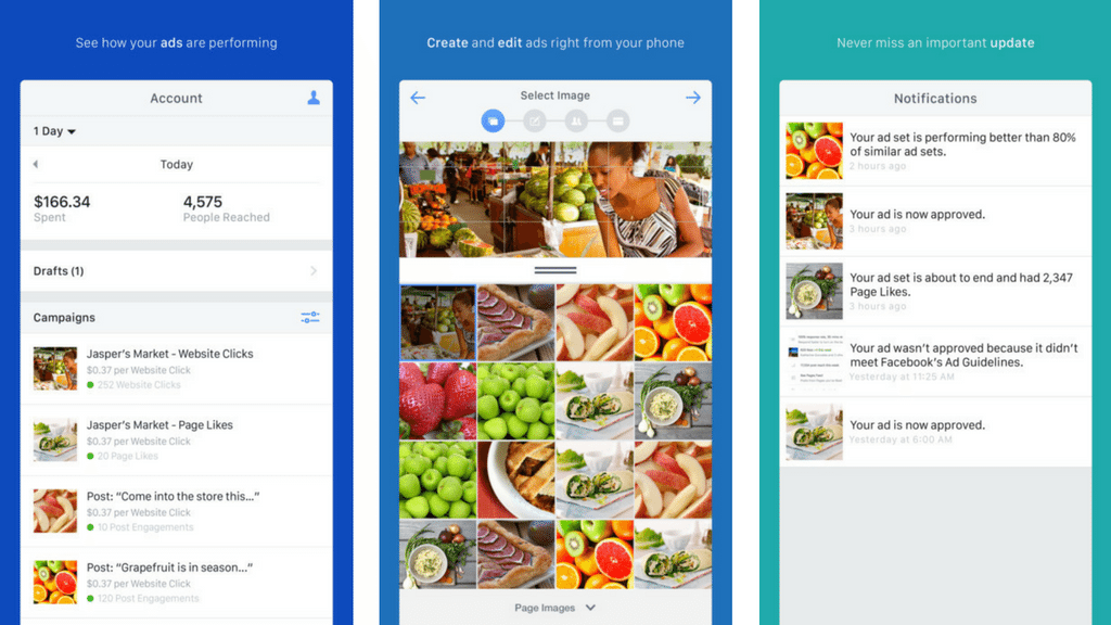 Facebook Ads Manager mobile app
