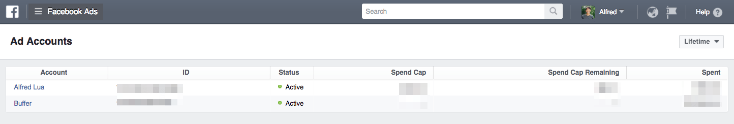 Facebook ad accounts