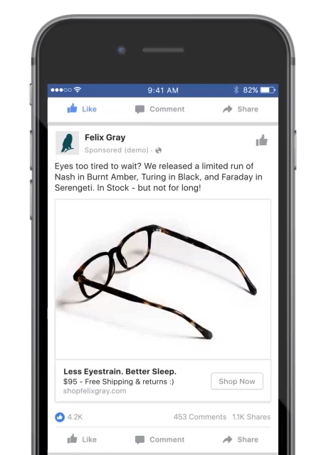 Facebook slideshow ad