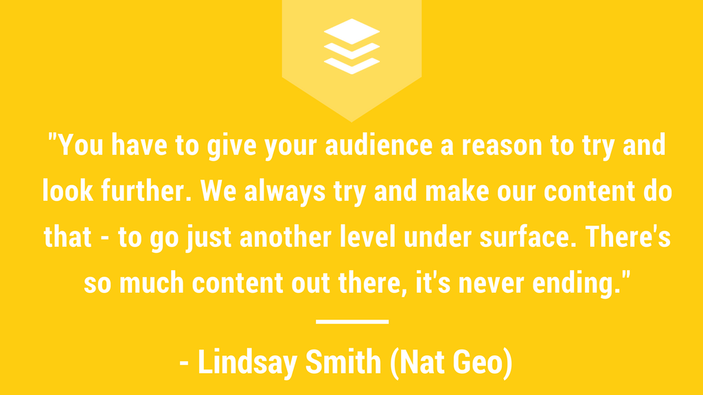 Quote from Lindsay Smith of National Geographic