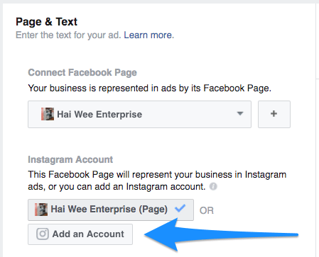 Connect Instagram account in Facebook ads manager while creating the ad Connect Instagram account in Facebook ads manager while creating the ad