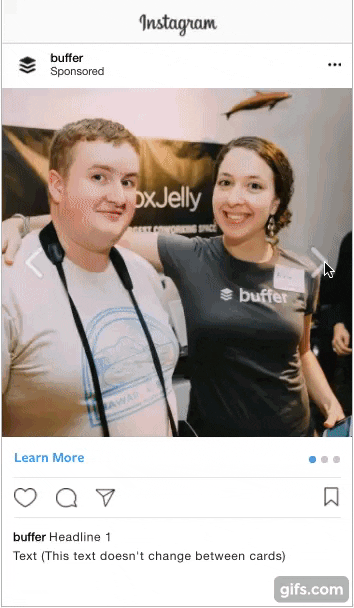 Instagram carousel ad example Instagram carousel ad example