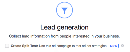 Lead generation objective Lead generation objective
