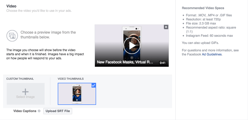 Single video ad video upload Single video ad video upload