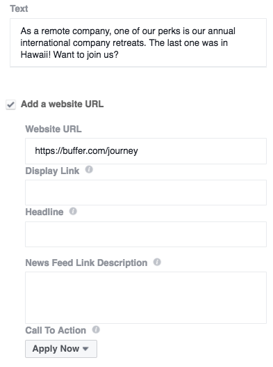 Slideshow ad URL