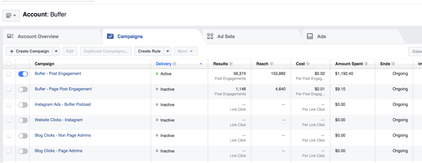 Facebook Ads Manager toggle Facebook Ads Manager toggle