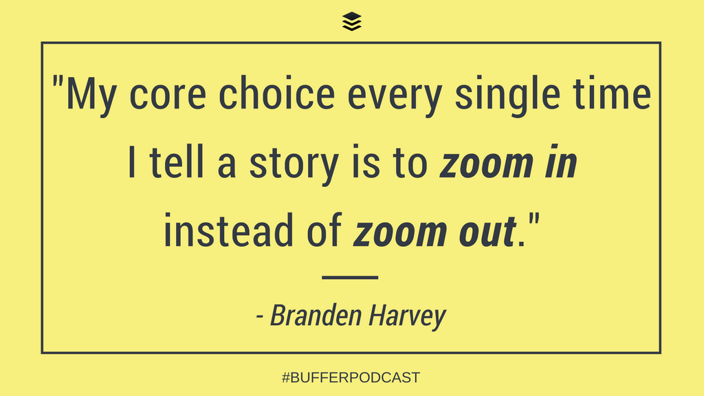 Branden Harvey Quote on Storytelling - The Science of Social Media