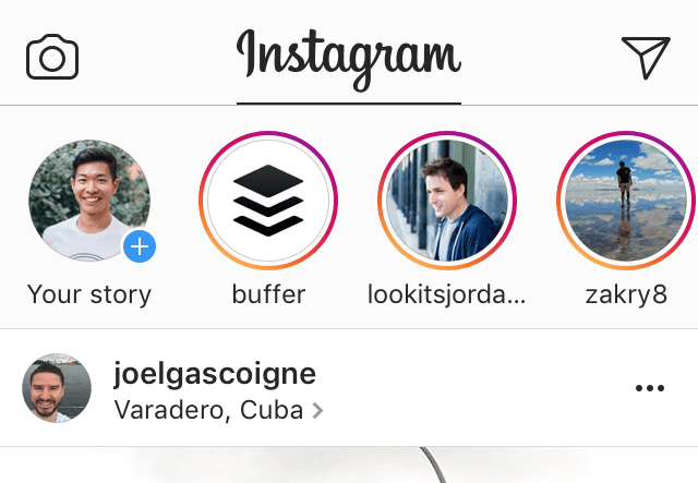 Instagram Stories on feed Instagram Stories on feed
