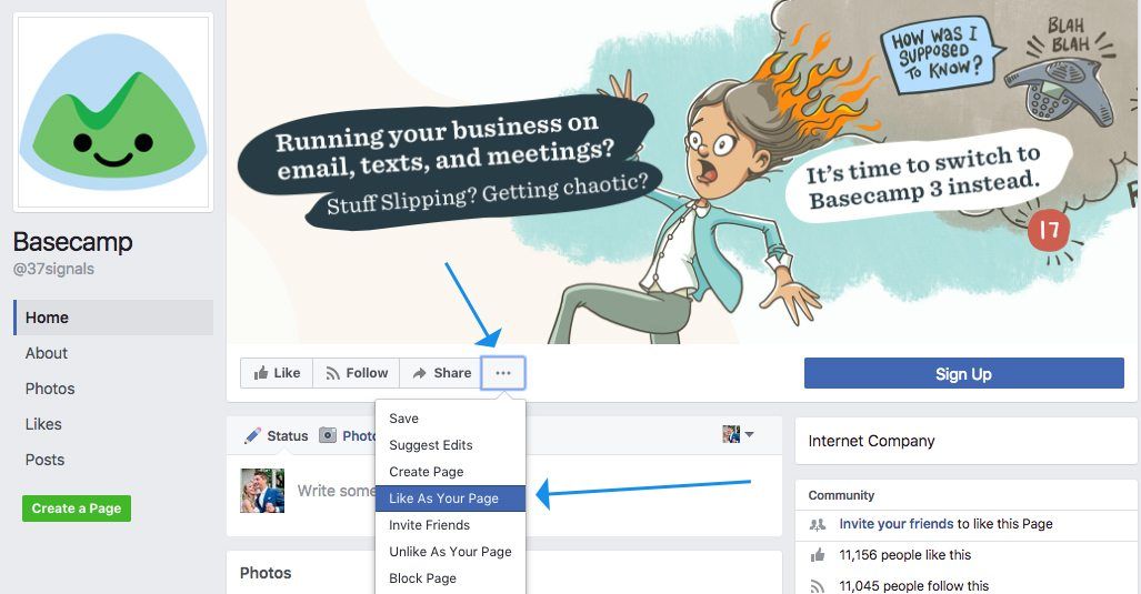 How to Like a Facebook Business Page