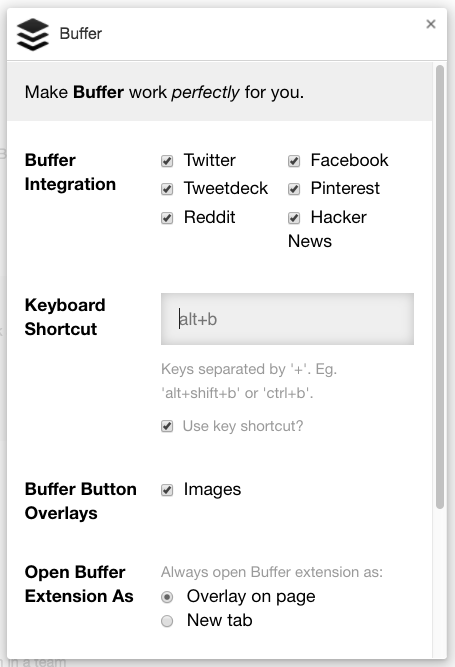 Buffer Keyboard Shortcuts