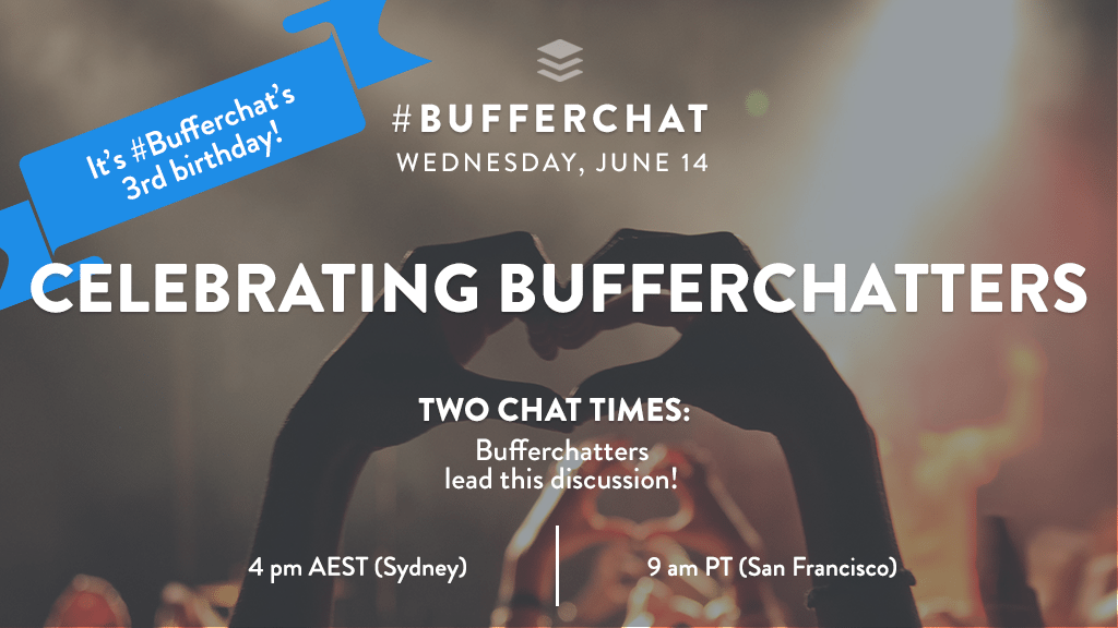 Bufferchat on June 14, 2017 (Topic = Celebrating Bufferchatters)