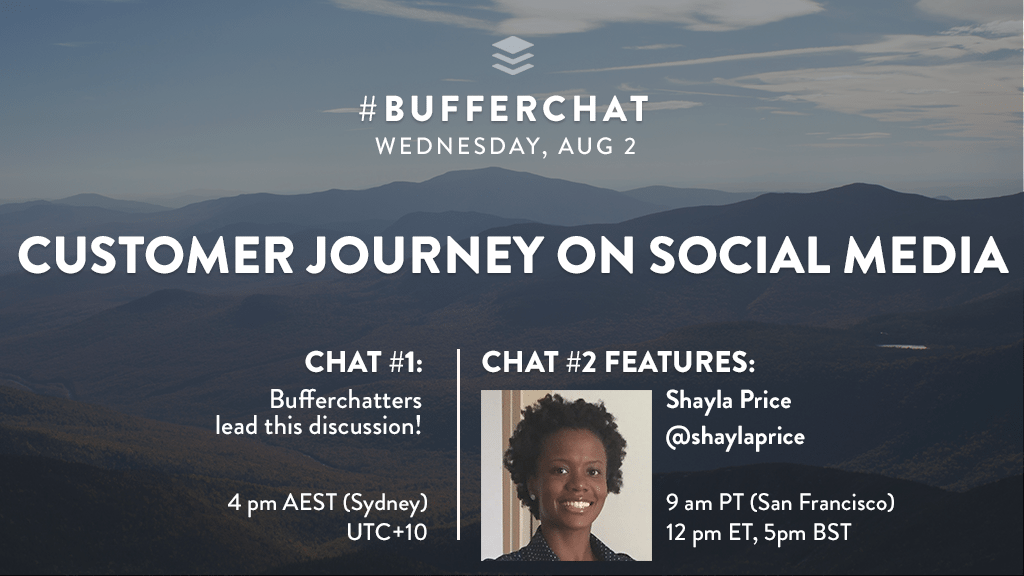 Bufferchat on August 2, 2017 (Topic = Customer JOurney on Social media)