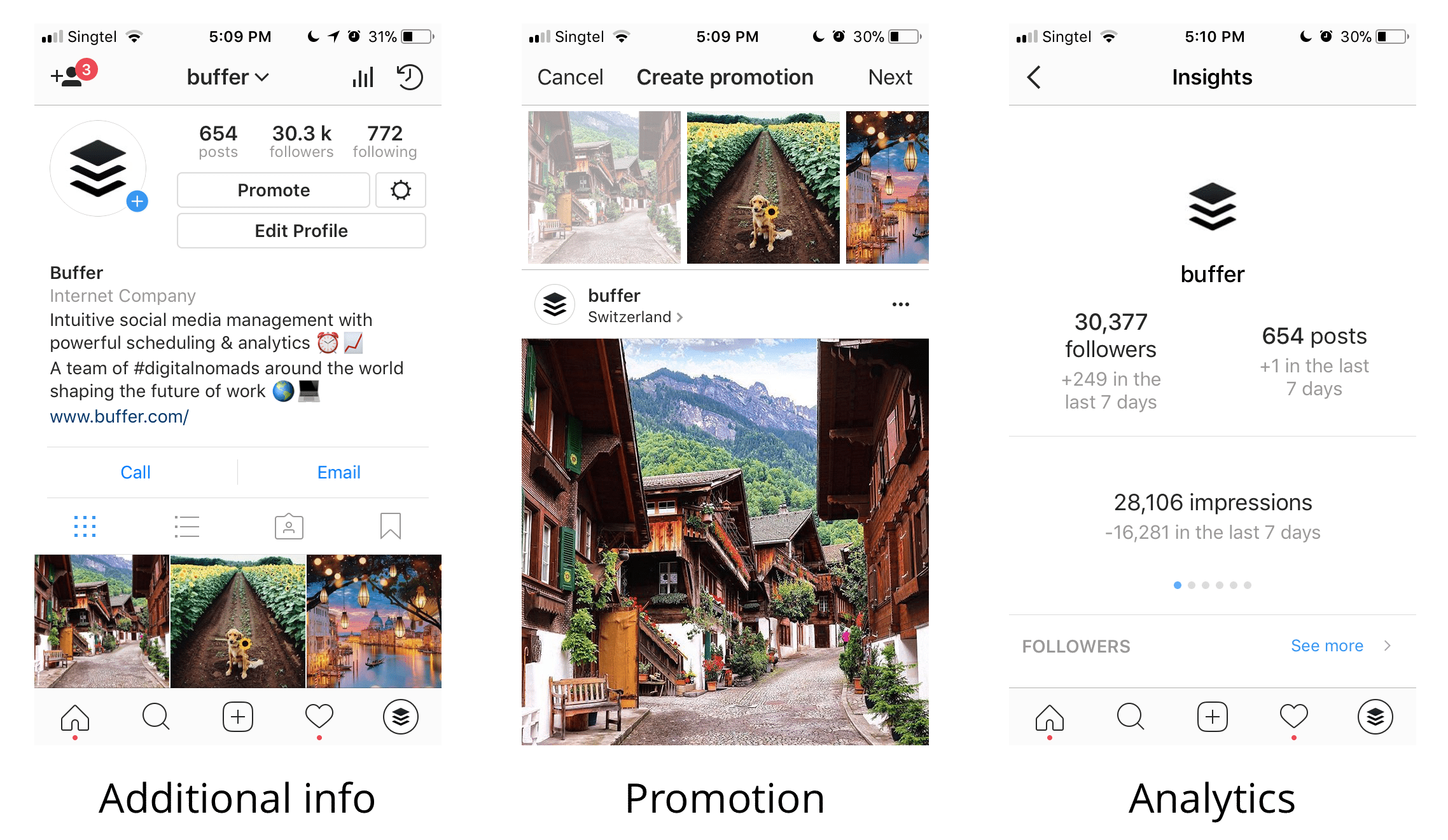 Instagram business profile