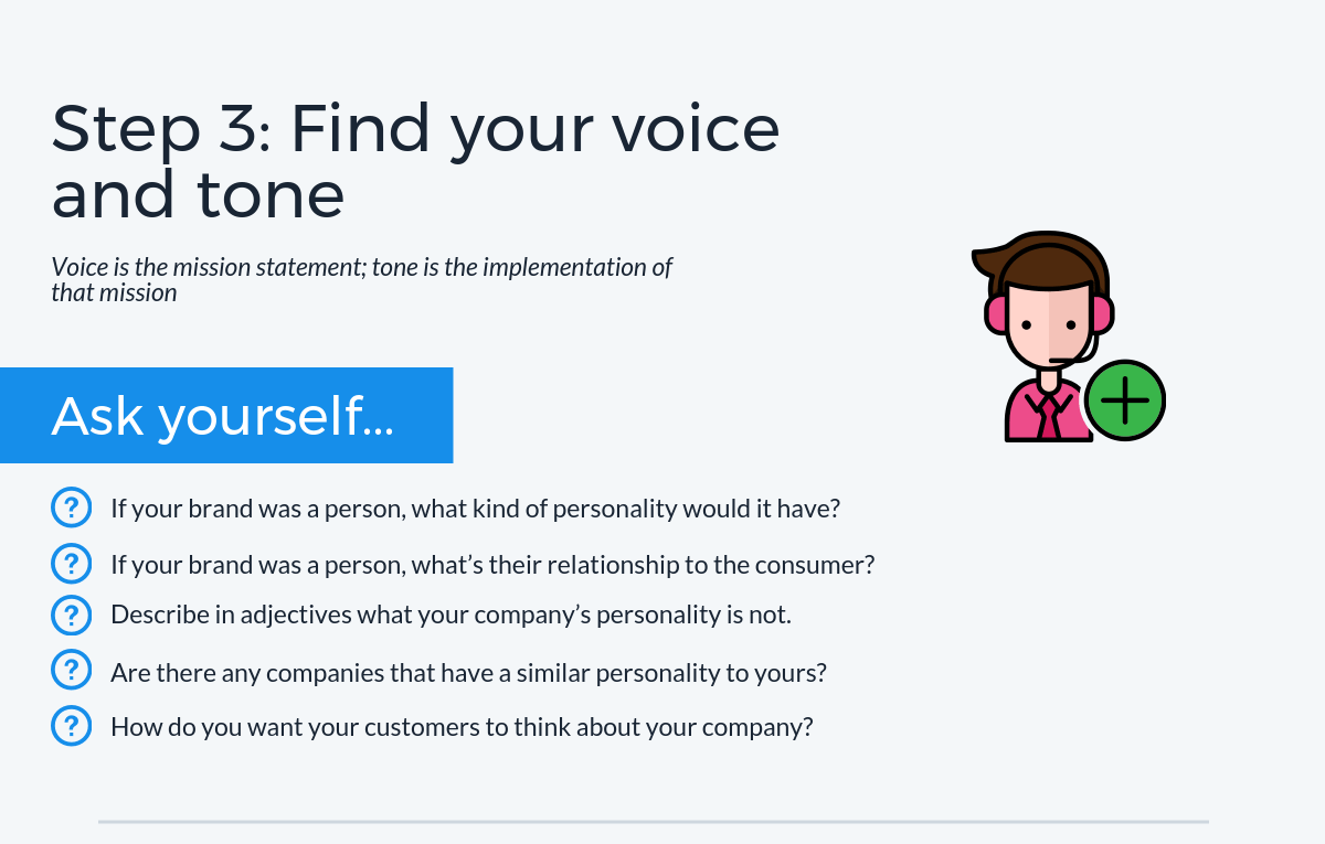 Step 3: Find your voice and tone Step 3: Find your voice and tone