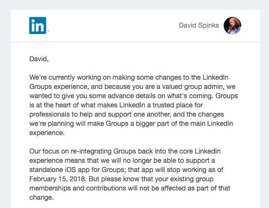 LinkedIn Groups changes