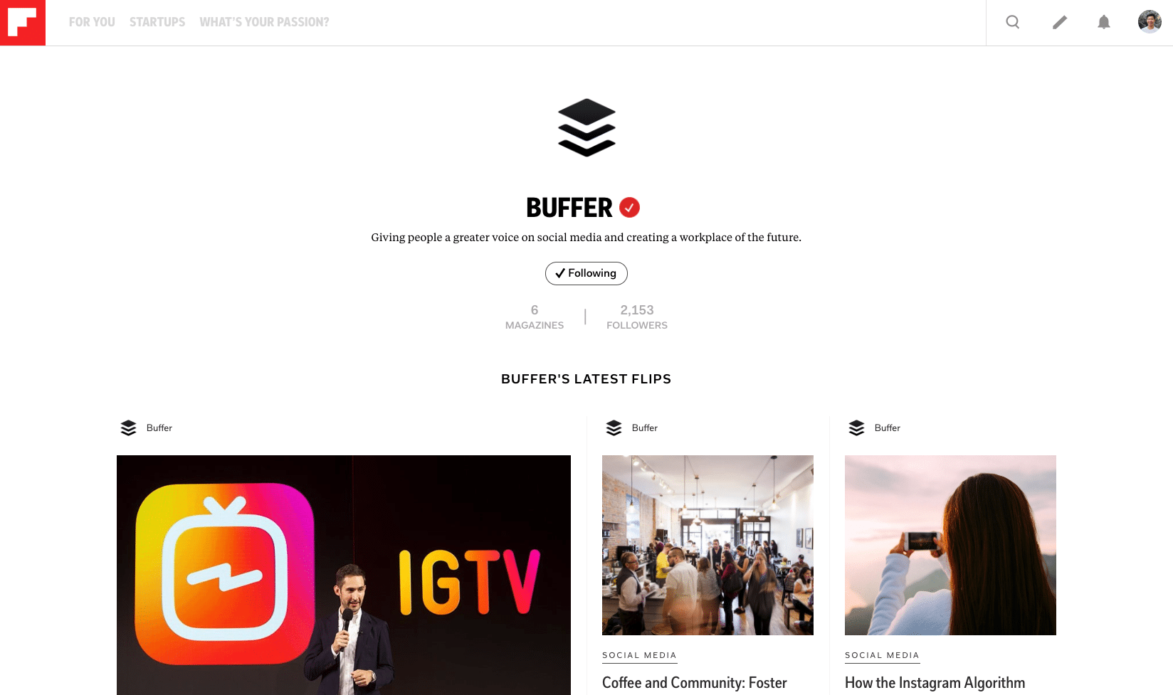 Buffer Flipboard