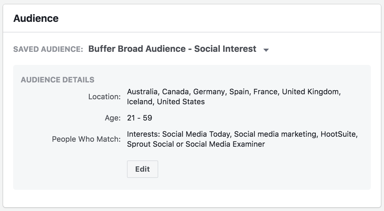 Audience Targeting Facebook