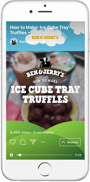 Ben and Jerry's IGTV video
