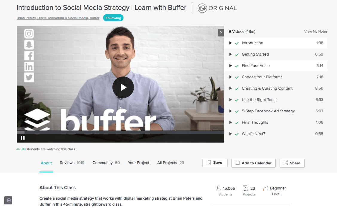 Buffer Skillshare Class and Marketing Ideas