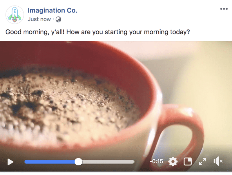 Facebook video post example