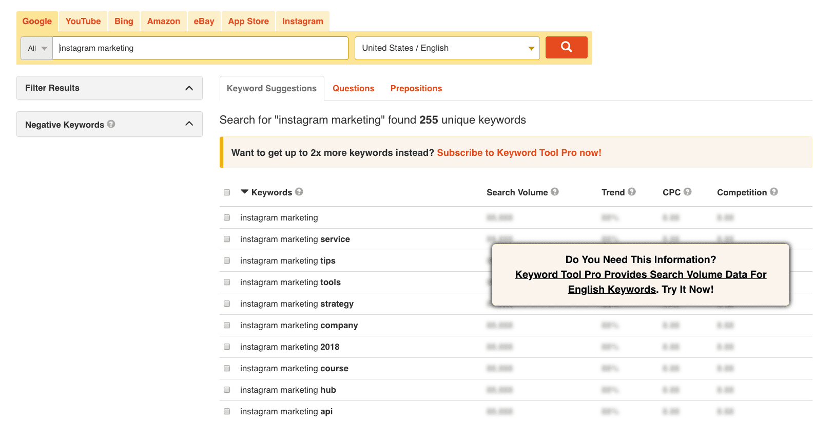 Keyword Tool