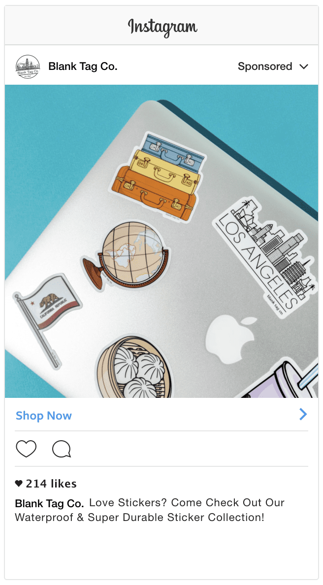 Blank Tag Co. Instagram ad