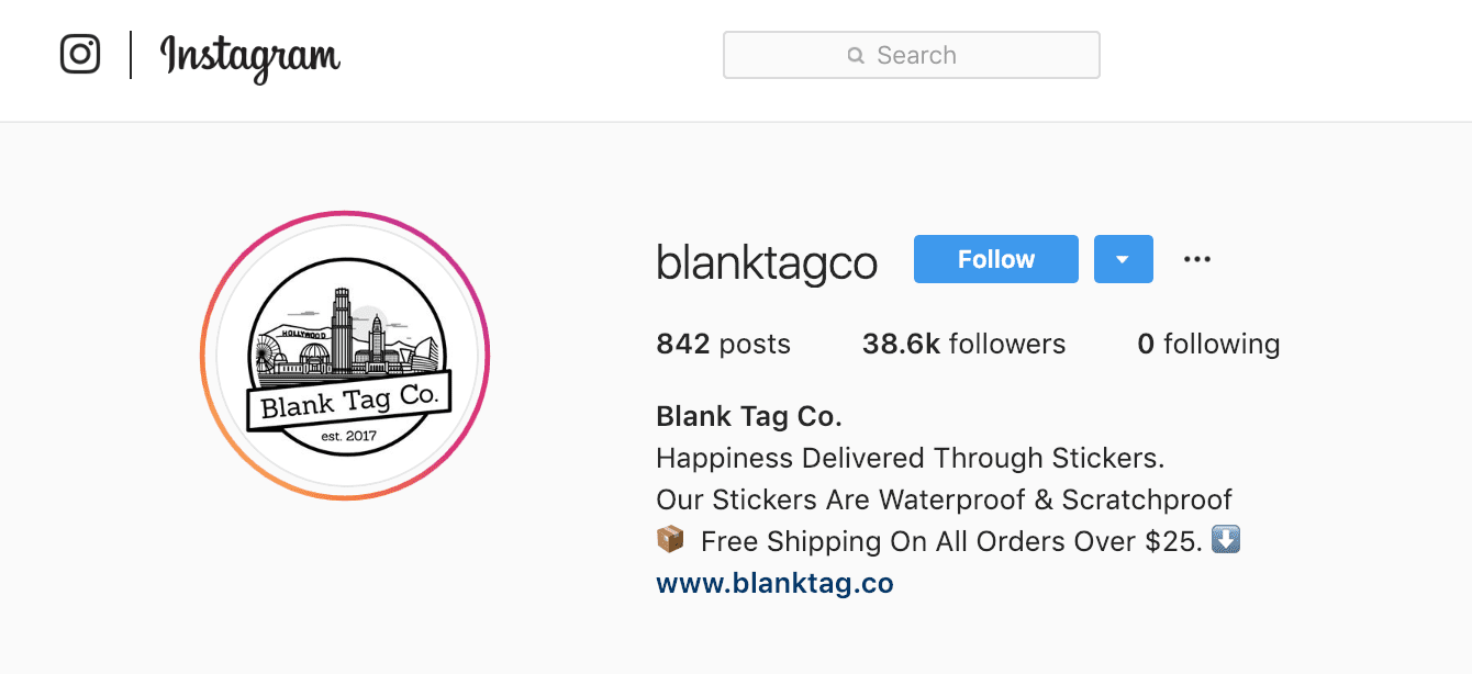 Blank Tag Co. Instagram